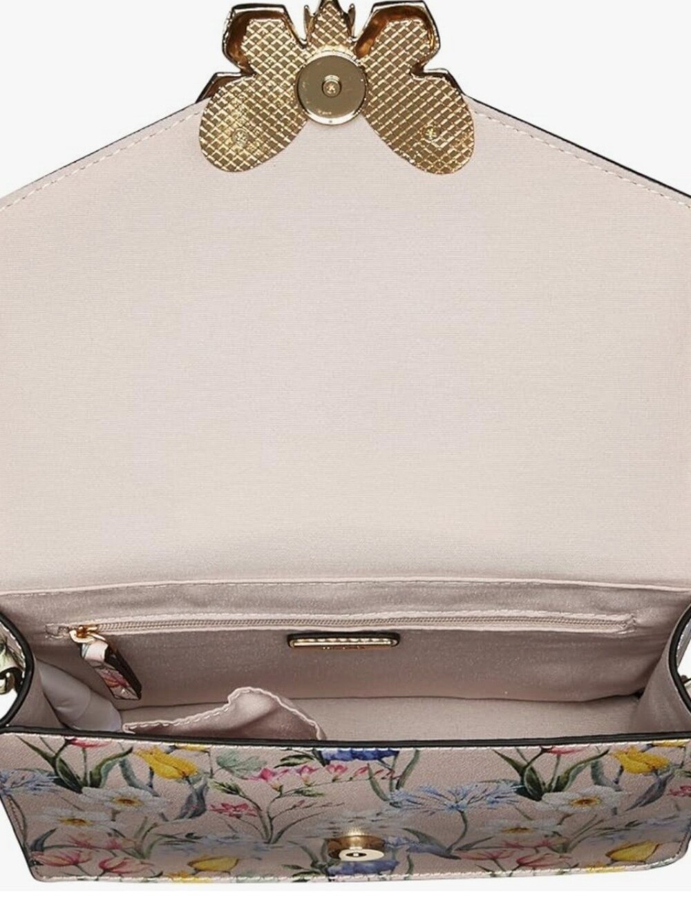 Aldo Floral-Print Satchel with Gold Butterfly Accent - Pink Multi - Picture 5 of 7